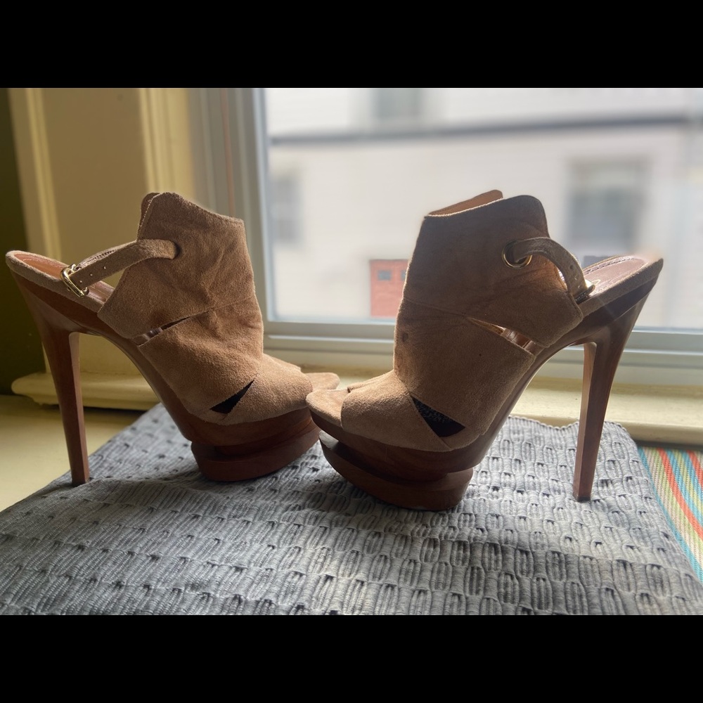 Steve Madden suede platform heels.